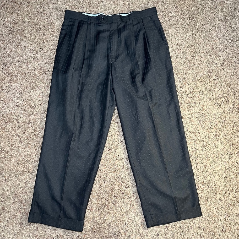 Louis Raphael Black Pinstripe Dress Pants 36/29